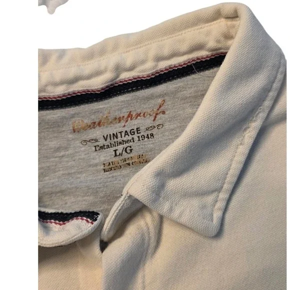 Weatherproof Vintage Mens L G Short Sleeve Button Down Shirt Beige - Picture 2 of 4